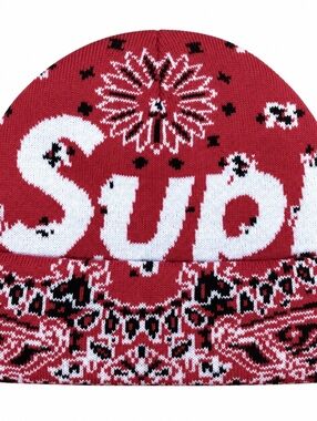 Supreme bandana-print beanie hat